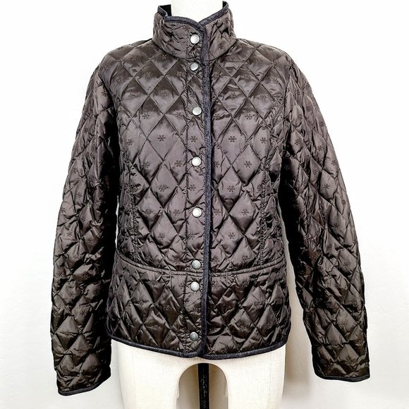 Eddie Bauer Jackets & Blazers - Eddie Bauer Goose Down Quilted Jacket M Brown Embroidered Snowflakes Lightweight